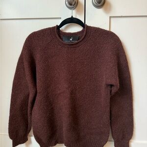 Peruvian Connection 100% Alpaca Knit Brown Womens Sweater